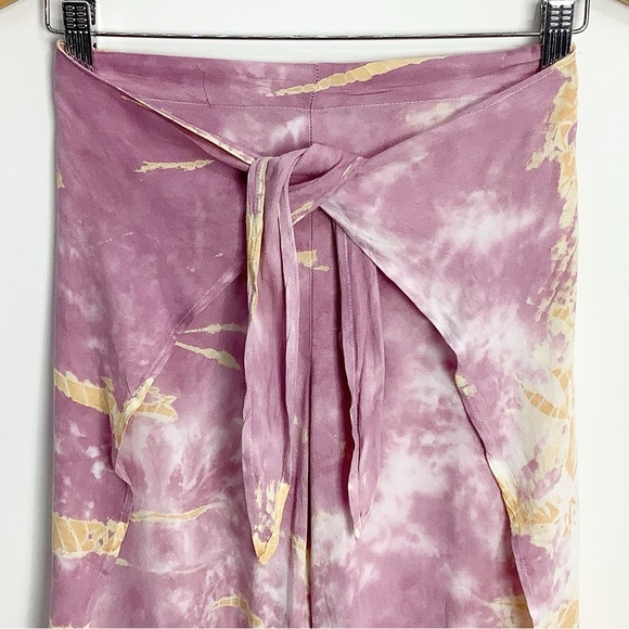 Young Fabulous & Broke Wide Leg Fauna Pants Boho Hippie Tie Dye Palazzo XS - Picture 3 of 12
